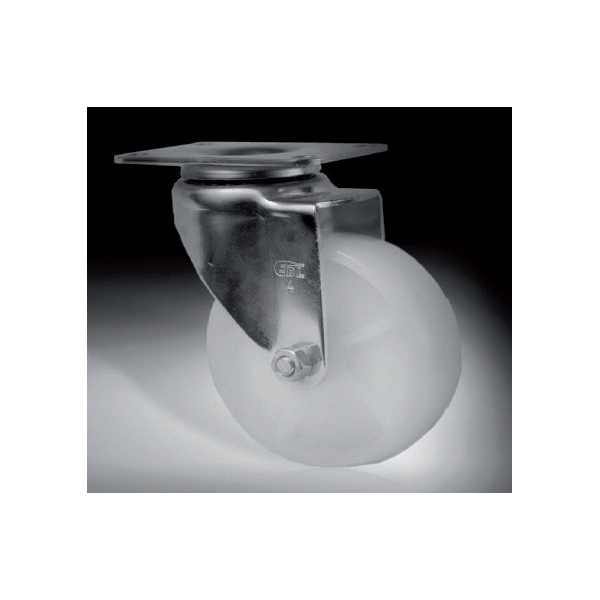 Rueda de nylon con pletina sin freno 125 x 30 mm