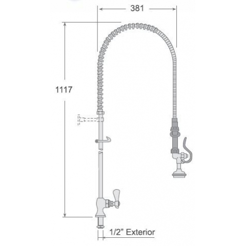 Medidas Grifo Cocina Industrial TS-3