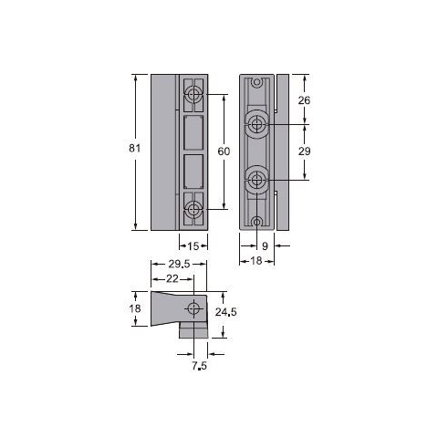 Medidas Bisagra Mueble de Cocina 311-P