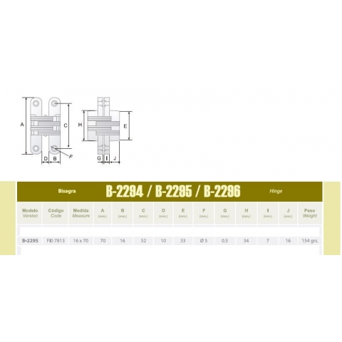 Medidas Bisagra Oculta Industrial para Muebles de Cocina