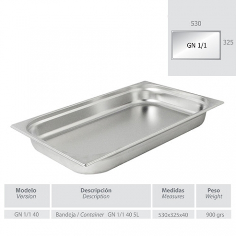 Cubetas GASTRONORM 1/1 para Cocina