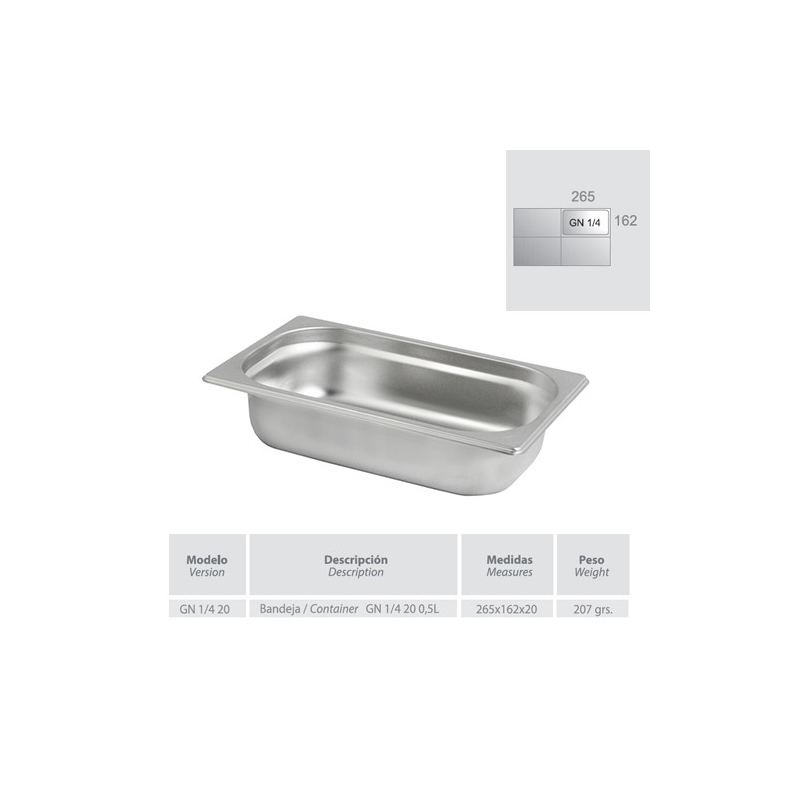 Bandejas GASTRONORM medidas