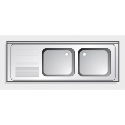 Mesa Fregadero Doble con Escurridor FRE-167