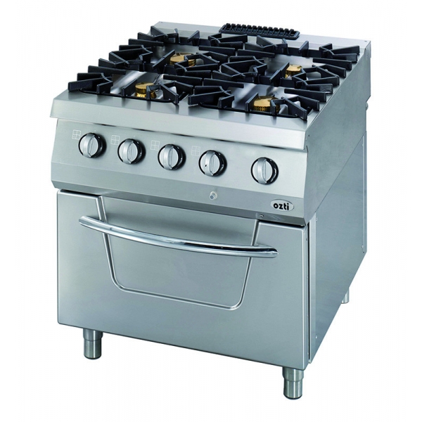 Cocina a gas industrial con horno