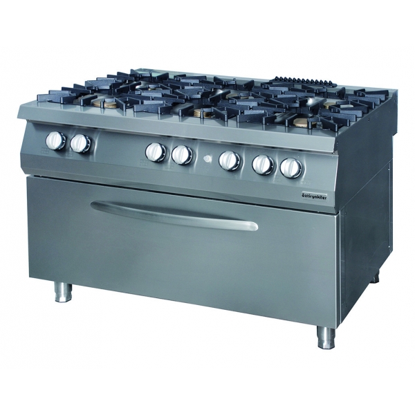 Cocina de gas con horno industrial