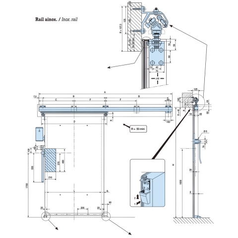 Sistema de puerta corredera manual 7530