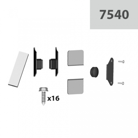 Tapas y tornillería de guías para sistema de guiado de pared 7540