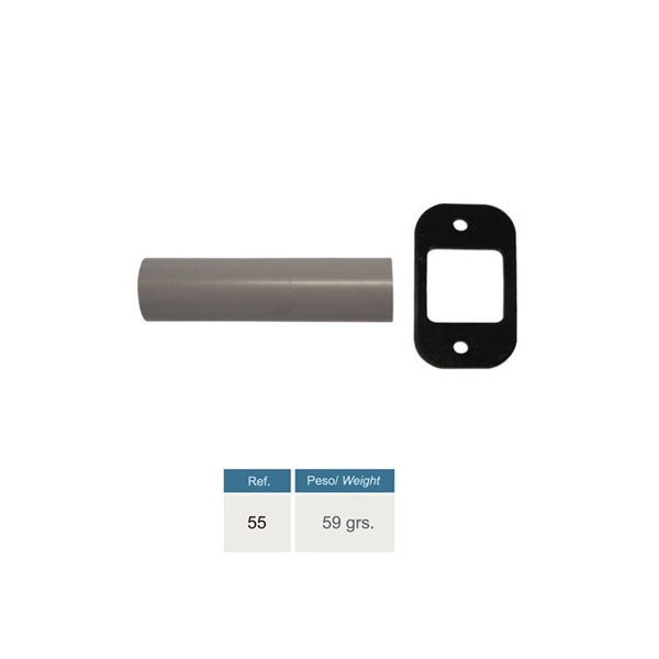 Tubo y plaqueta para puerta corredera