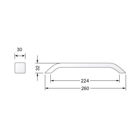 Tirador de alumino anodizado tipo TA2-224