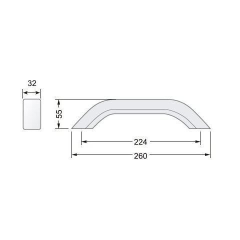 Tirador en aluminio anodizado tipo TA4-224.