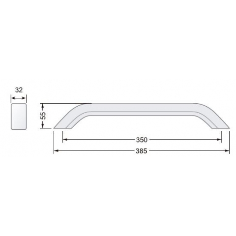 Tirador en aluminio anodizado tipo TA4-350.