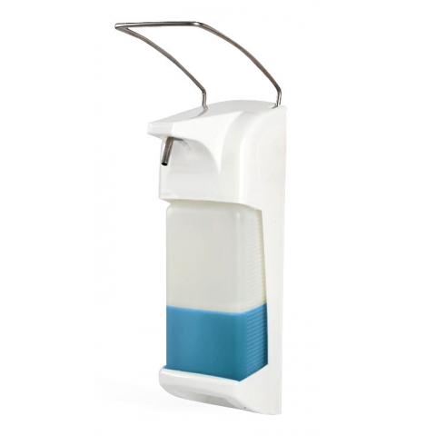 Dispensador de jabón manual en plástico de color blanco