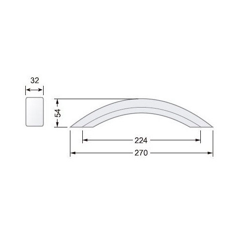 Tirador en aluminio anodizado tipo TA3-224