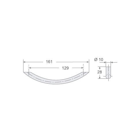 Tirador en AISI 304 satinado para aplicación horizontal o vertical