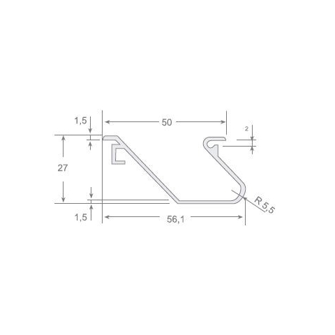 Tirador en aluminio extrusionado anodizado plata brillante